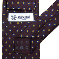 Shibumi-Flower Printed Silk Tie - Eggplant - Hand-Rolled