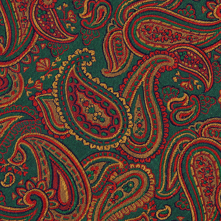 Paisley Jacquard Bespoke Silk Tie - Forest / Rust