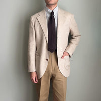 Plain Shantung Grossa Grenadine Silk Tie - Brown - Hand-Rolled