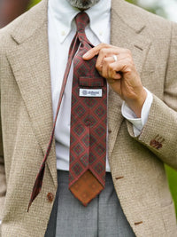 Copper Madder Silk Tie - Burgundy - Hand-Rolled
