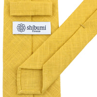 Japanese Ramie Tie - Yellow - Hand-Rolled