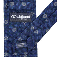 Shibumi-Flower Fina Grenadine Silk Tie - Blue Mottled
