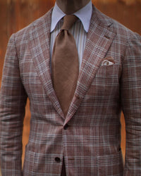 Japanese Ramie Tie - Camel - Hand-Rolled