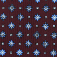 Floral Printed Silk Bespoke Tie - Burgundy