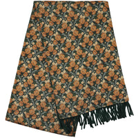 Printed Silk / Cashmere Scarf - Forest / Oatmeal / Forest