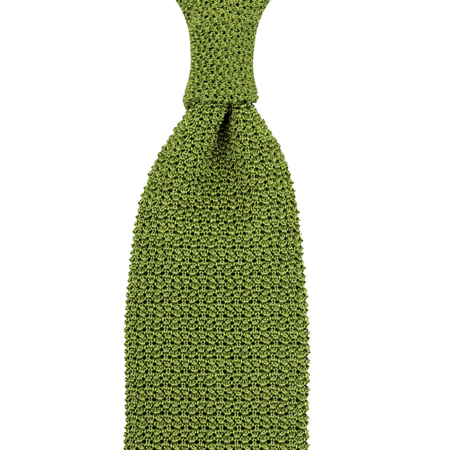 Crunchy Silk Knit Tie - Grass