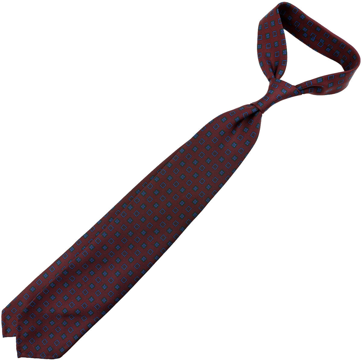 Ancient Madder Silk Tie - Burgundy - Hand-Rolled