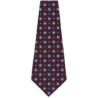 Floral Printed Silk Bespoke Tie - Burgundy
