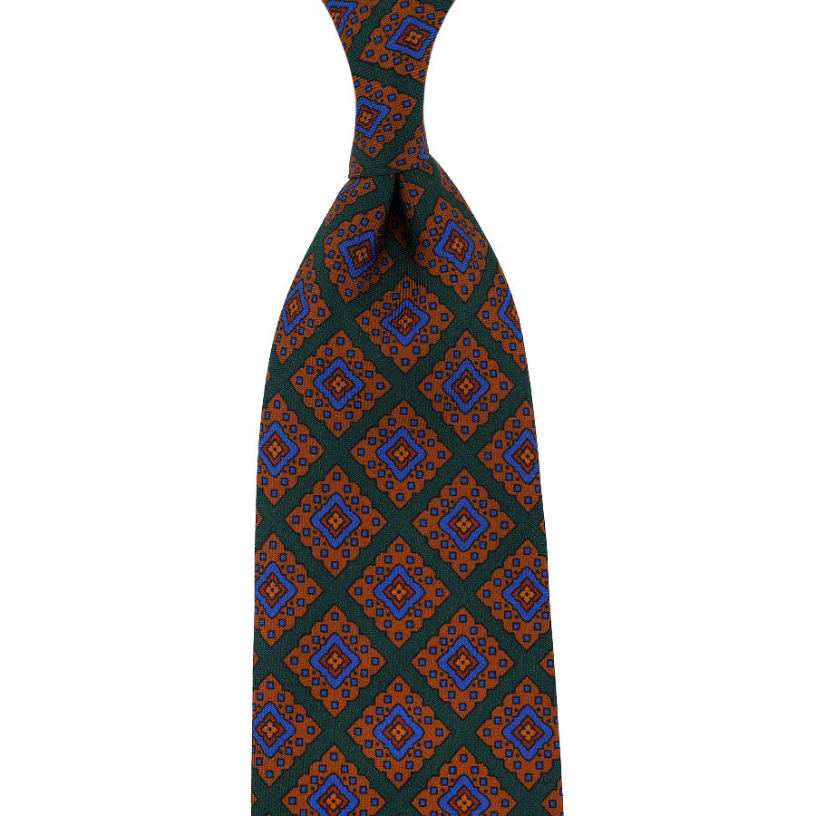 Ancient Madder Silk Tie - Forest Green - Hand-Rolled