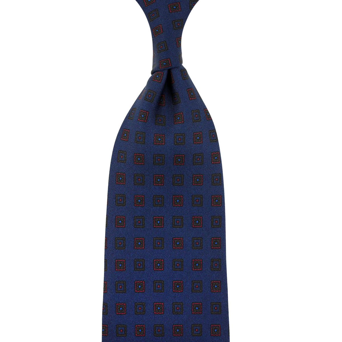 Ancient Madder Silk Tie - Navy - Hand-Rolled