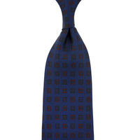 Ancient Madder Silk Tie - Navy - Hand-Rolled