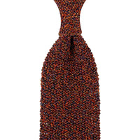 Crunchy Silk Knit Tie - Orange Mottled