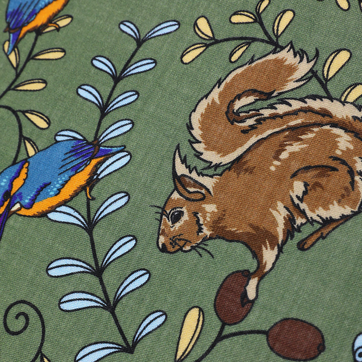 Animal Motif Wool / Silk Pocket Square - Army - 40x40cm