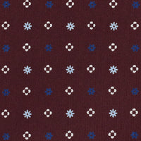 Floral Printed Silk Bespoke Tie - Burgundy