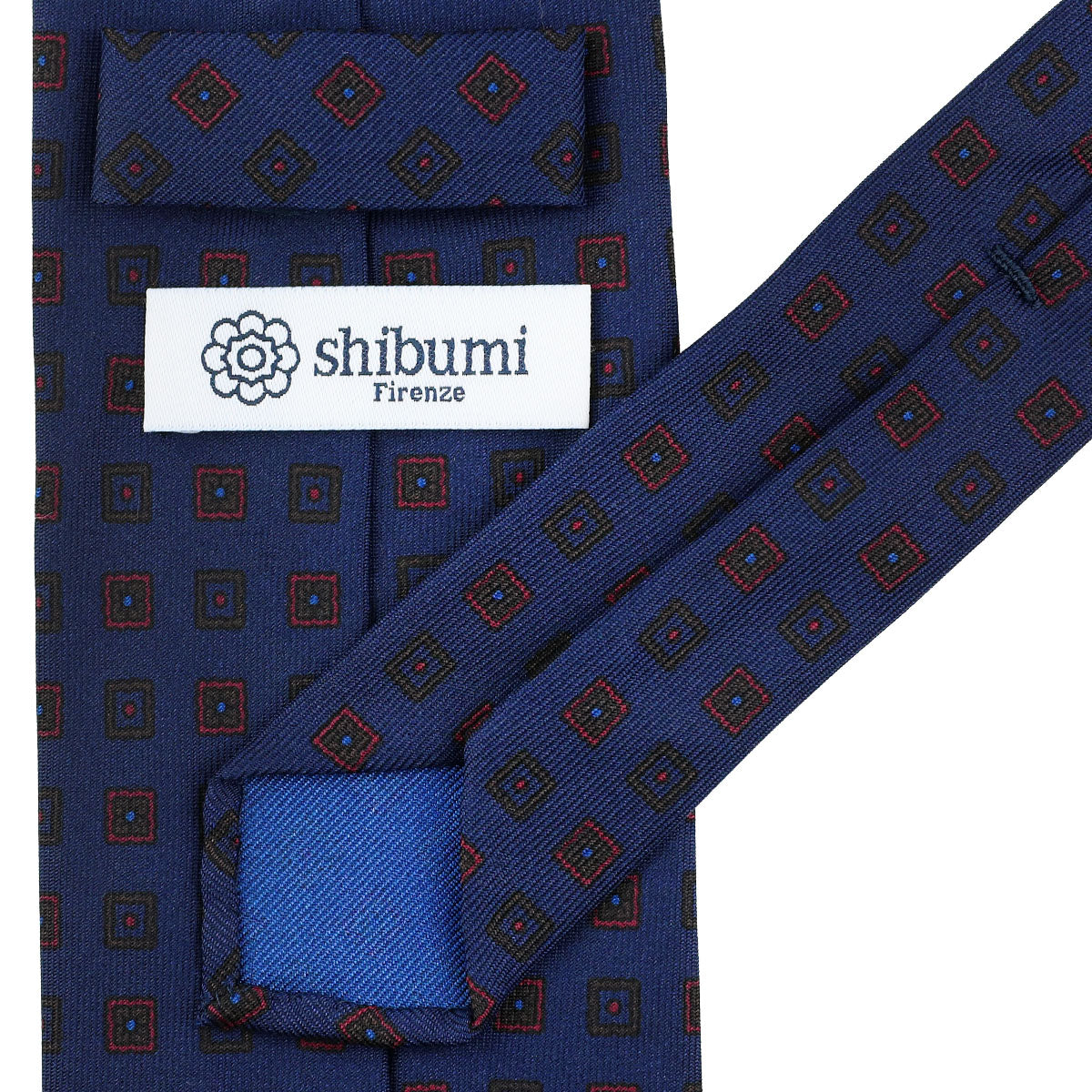 Ancient Madder Silk Tie - Navy - Hand-Rolled