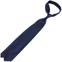 Ancient Madder Silk Tie - Navy - Hand-Rolled