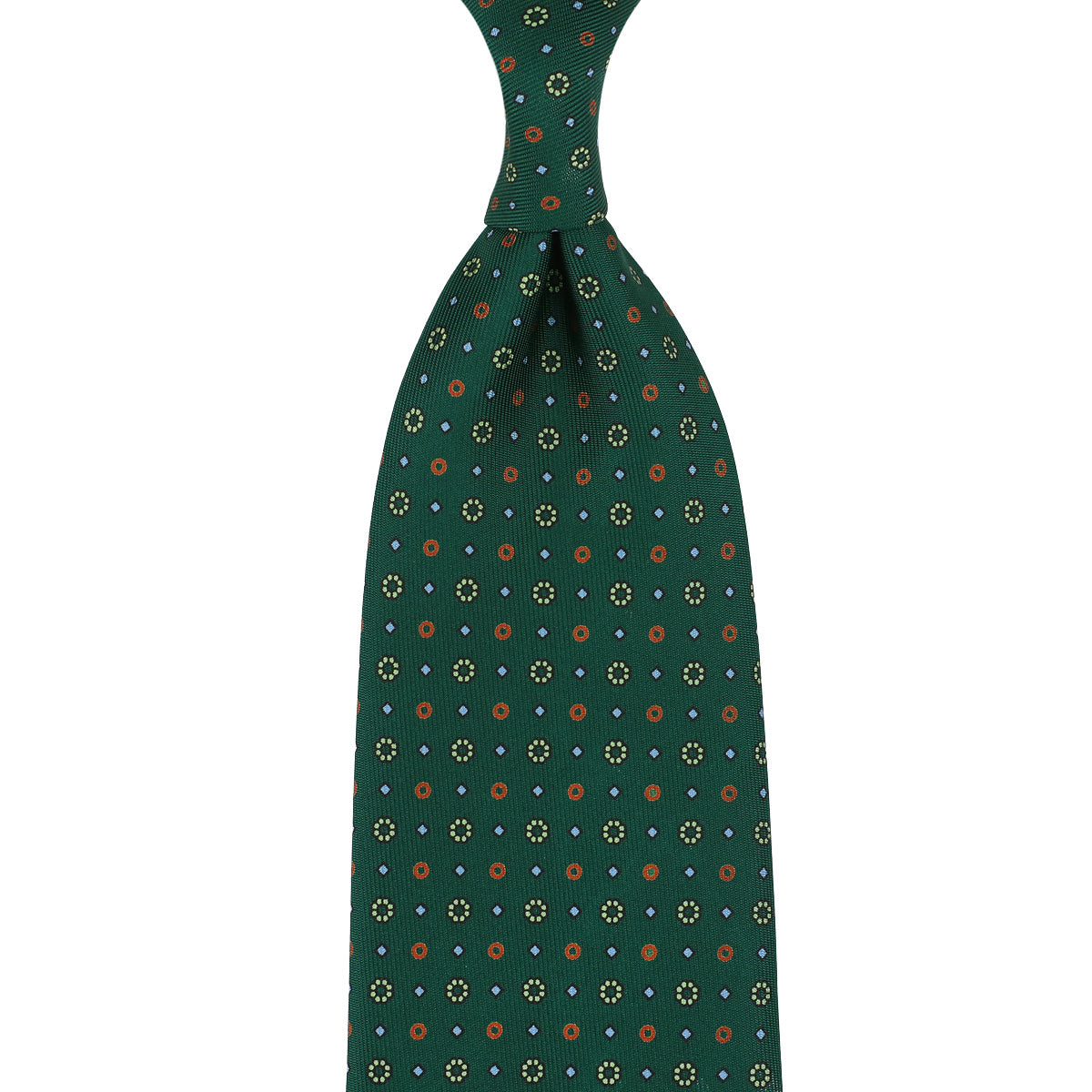 Floral Printed Silk Tie - Forest - Hand-Rolled