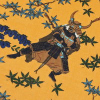 Samurai Motif Wool / Silk Pocket Square - Orange - 40x40cm