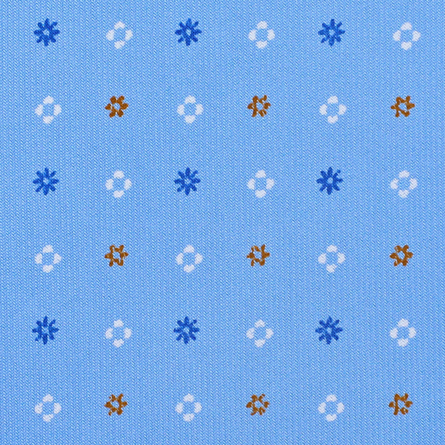 Floral Printed Silk Bespoke Tie - Sky