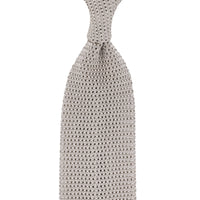 V-Point Knit Tie - Stone - Silk