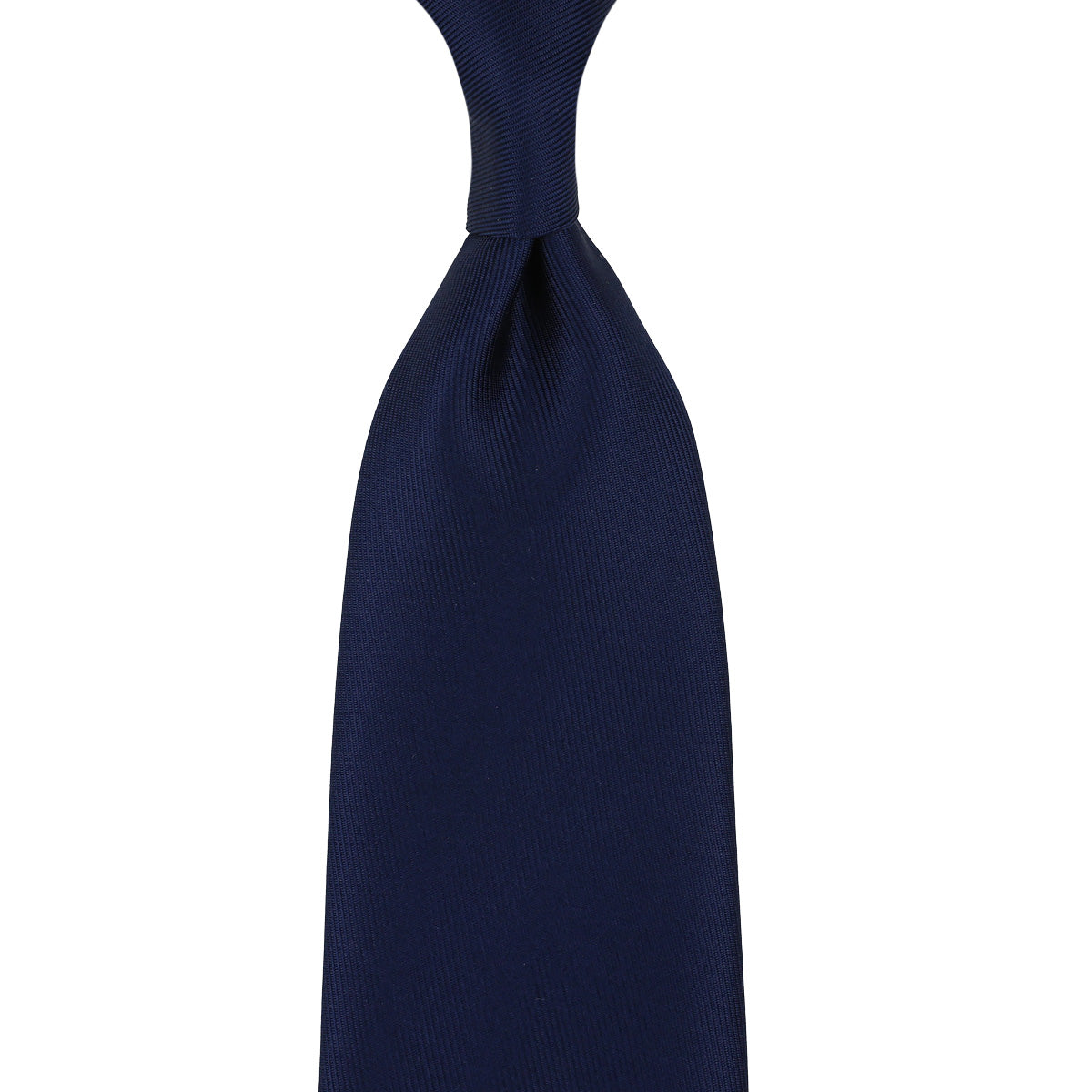 50oz Plain Dyed Silk Tie - Navy - Hand-Rolled