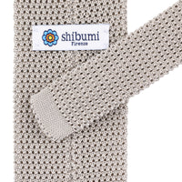 V-Point Knit Tie - Stone - Silk