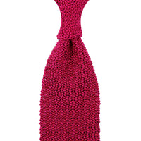 Crunchy Silk Knit Tie - Fuchsia