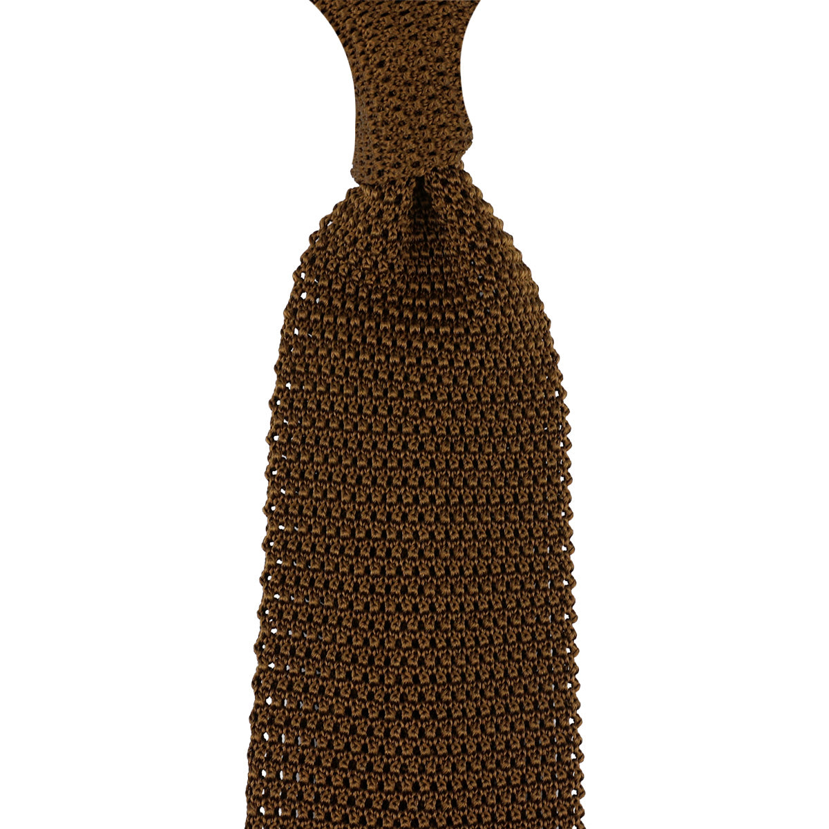 V-Point Knit Tie - Copper - Silk