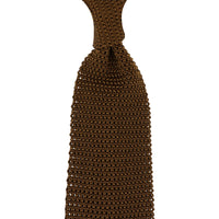 V-Point Knit Tie - Copper - Silk