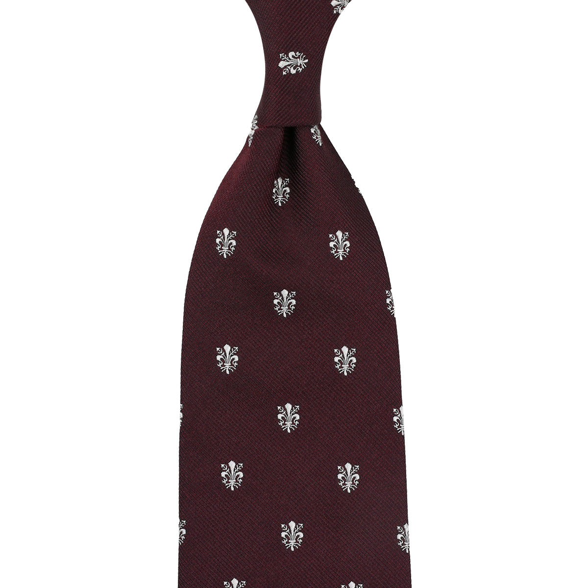 Giglio Di Firenze Silk Tie - Burgundy - Hand-Rolled