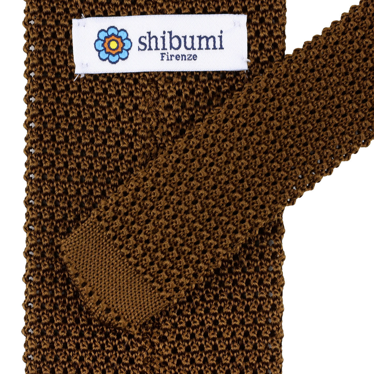 V-Point Knit Tie - Copper - Silk