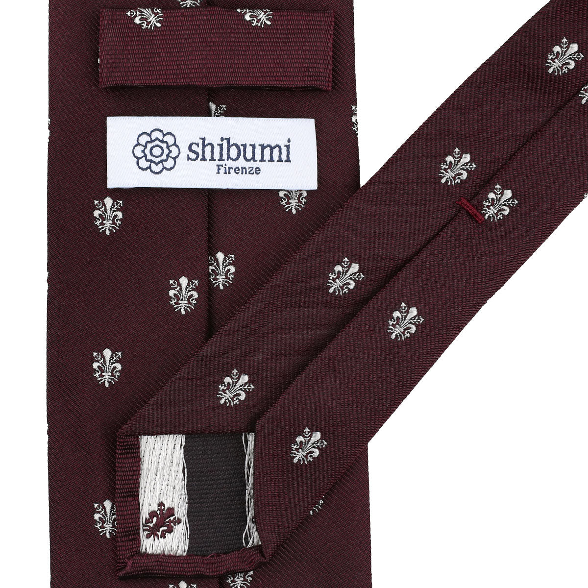 Giglio Di Firenze Silk Tie - Burgundy - Hand-Rolled