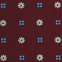 Floral Printed Silk Bespoke Tie - Burgundy