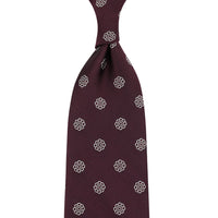 Shibumi-Flower Japanese Jacquard Silk Tie - Wine