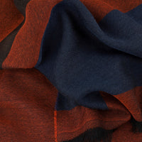Striped Thin Cashmere Scarf - Rust / Blue / Brown