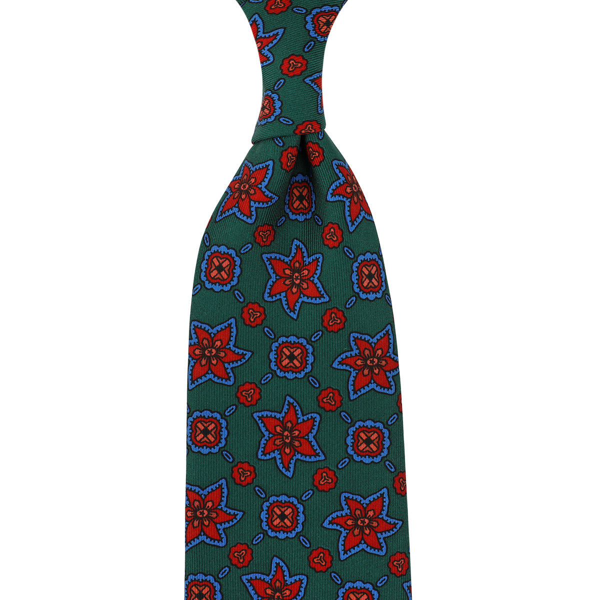 Ancient Madder Silk Tie - Forest - Hand-Rolled
