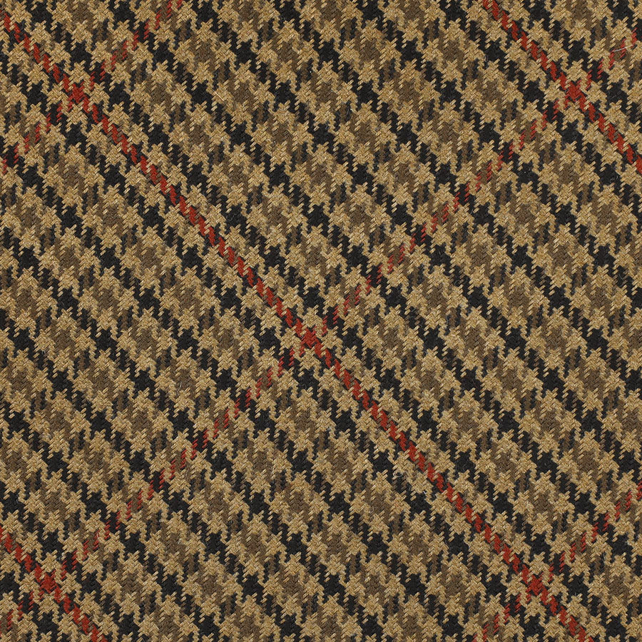 Vintage Checked Bespoke Wool Tie - Brown