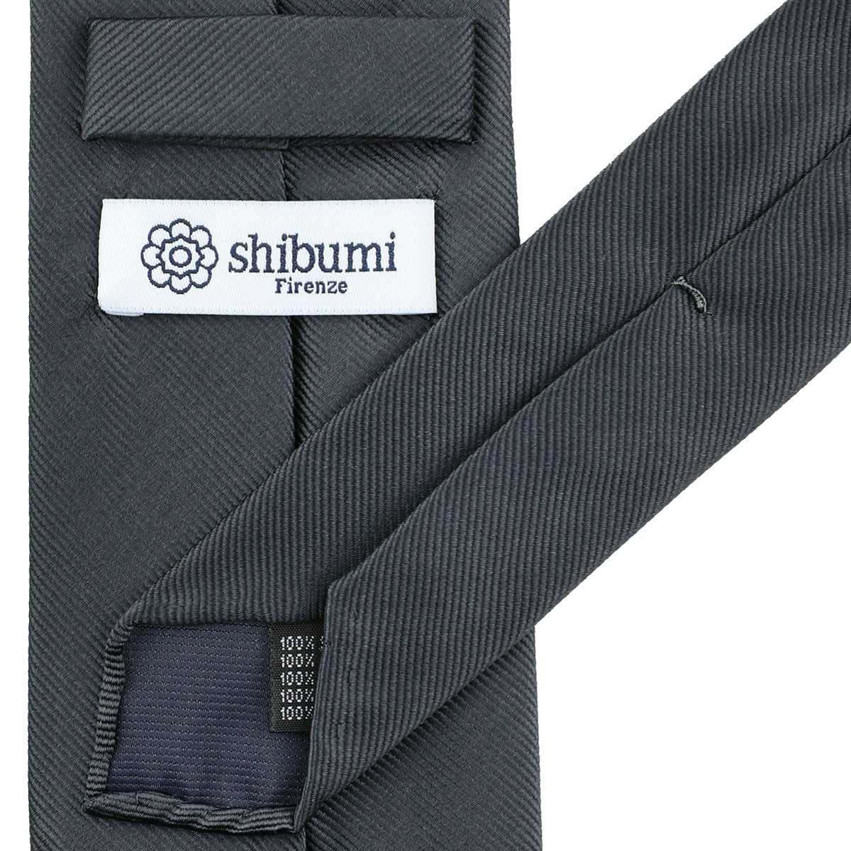 Plain Japanese Jacquard Silk Tie - Charcoal - Hand-Rolled