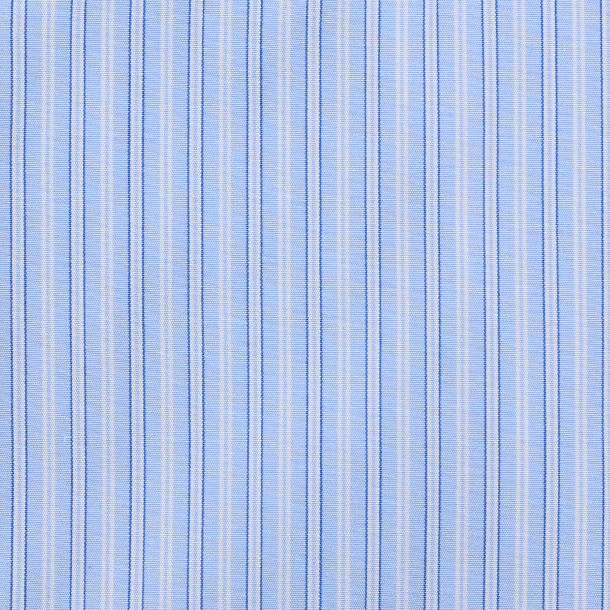 Poplin Semi Spread Shirt - Blue - Ticking Stripe