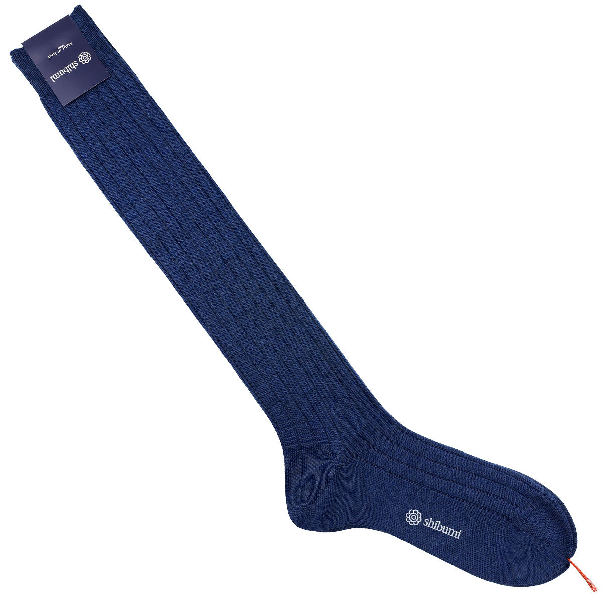 Knee Socks - Ribbed - Light Navy - Thick Wool
