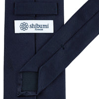 Plain Repp Silk Tie - Midnight - Hand-Rolled