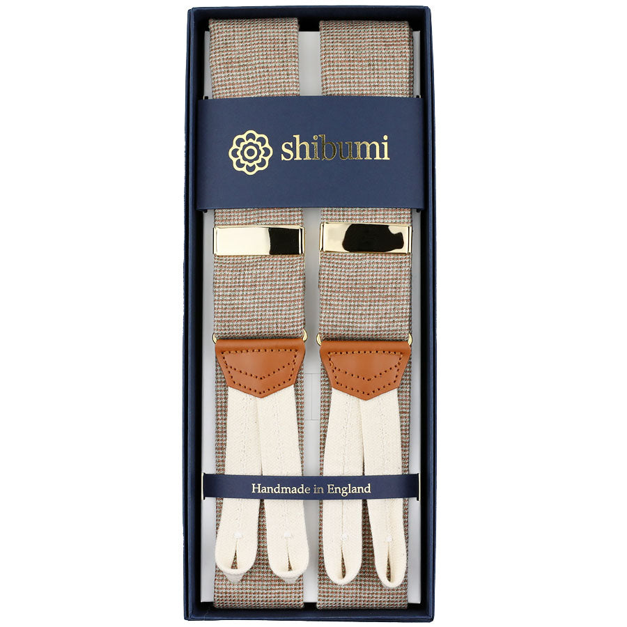 Maison Hellard Linen Braces - Beige