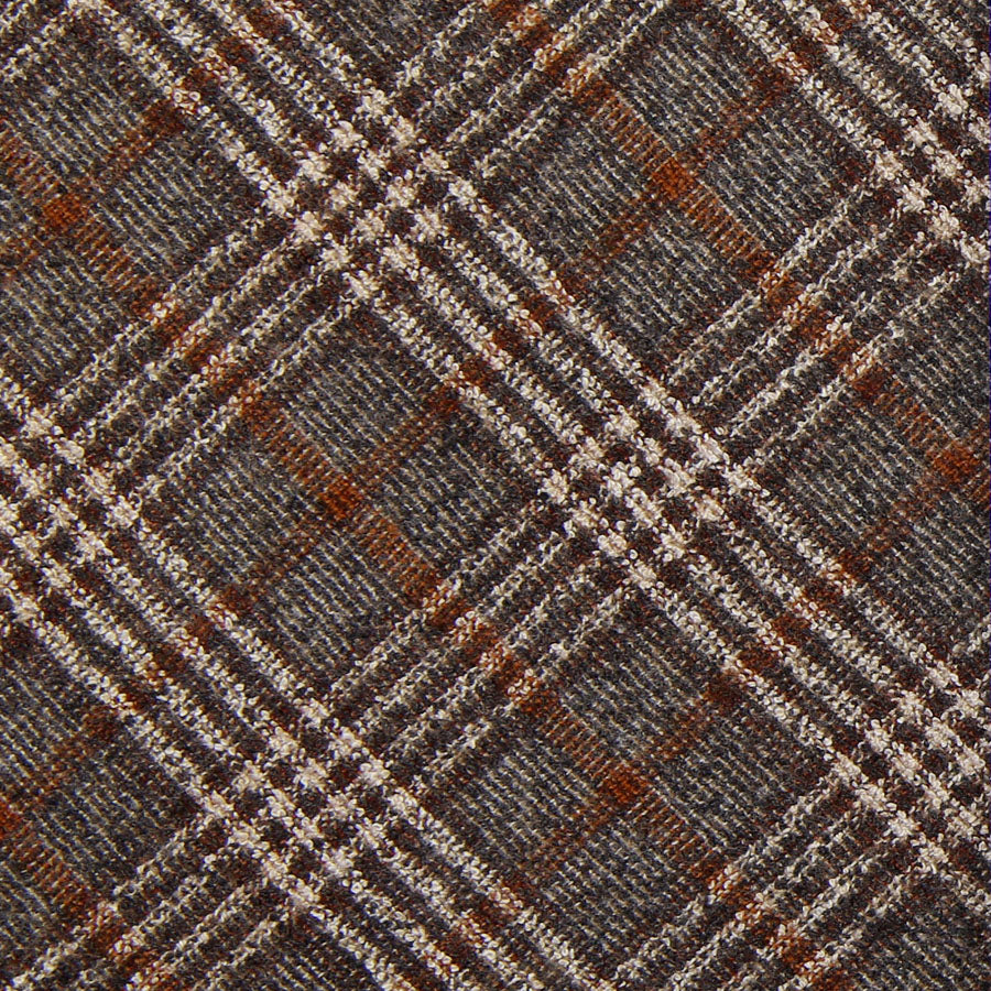 Vintage Checked Wool Bespoke Tie - Brown / Beige