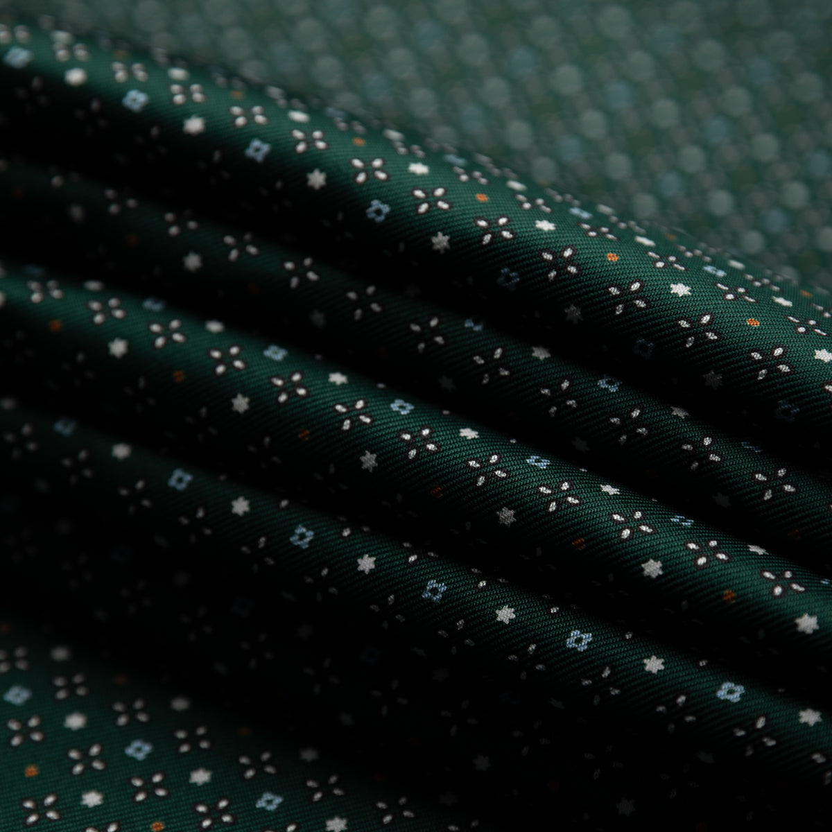 Floral Printed Silk Bespoke Tie - Forest