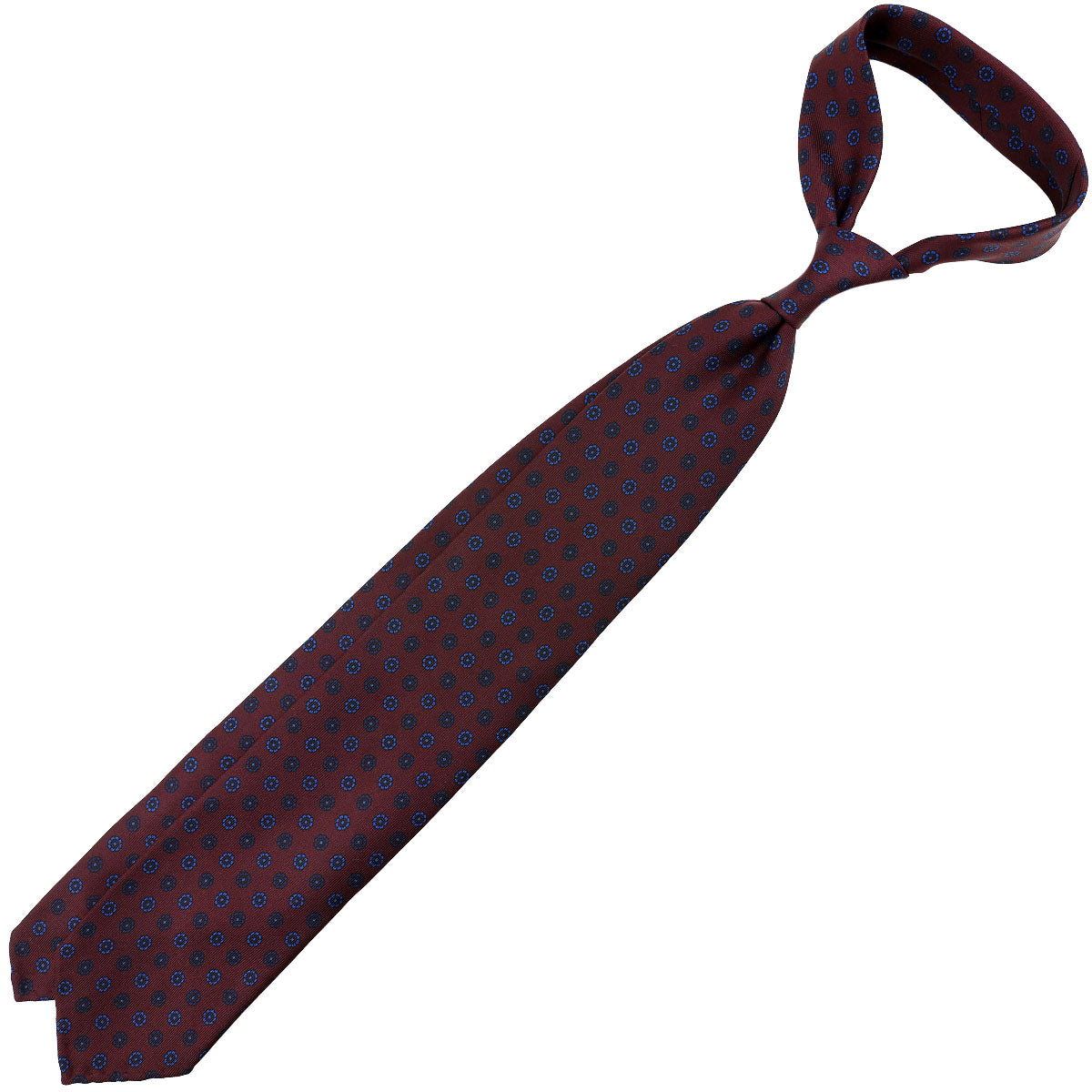 Ancient Madder Silk Tie - Burgundy - Hand-Rolled