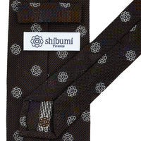 Shibumi-Flower Fina Grenadine Silk Tie - Espresso