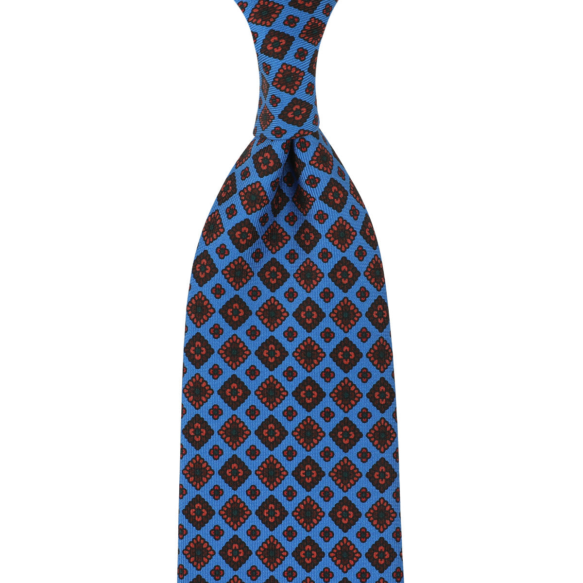 Ancient Madder Silk Tie - Madder Blue - Hand-Rolled