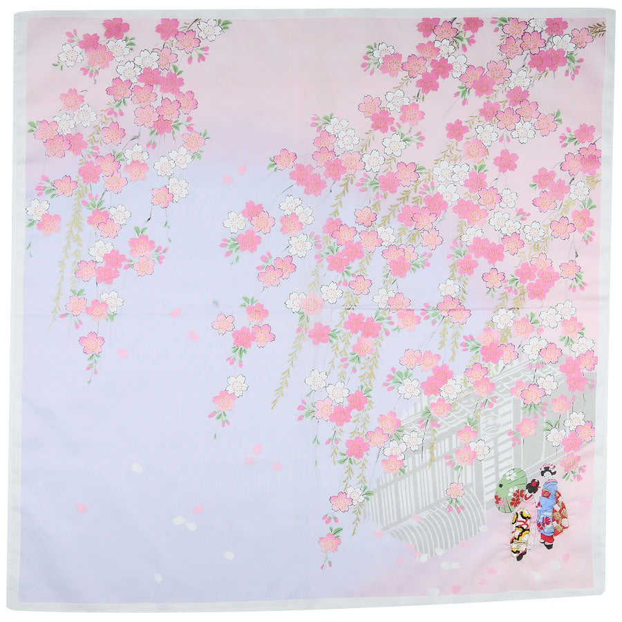 Kimono Motif Cotton Handkerchief - Lavender