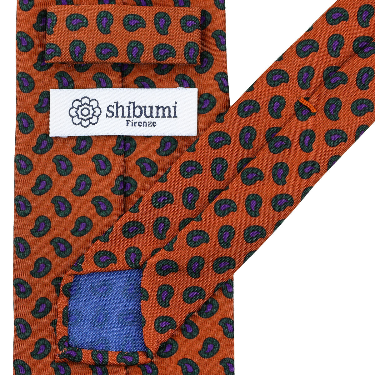 Ancient Madder Silk Tie - Orange - Hand-Rolled