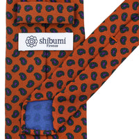 Ancient Madder Silk Tie - Orange - Hand-Rolled